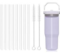 Pajitas de repuesto compatibles con vaso Stanley IceFlow de 30 onzas. El juego de accesorios incluye 8 popotes, 2 cepillos