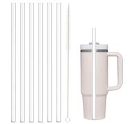Pajitas de repuesto compatibles con vasos Stanley de 40 oz y 30 oz, 6 pajitas reutilizables y 1 cepillo de limpieza, Tritan, transparente