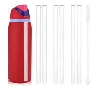 Pajitas de repuesto de 40 onzas para botella de agua Owala, 6 pajitas de plástico reutilizables con cepillo de limpieza para botella Owala FreeSip Flip aislada de acero inoxidable de 40 onzas (blanco)