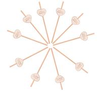Pajitas Decorativas de Papel Forma de Corazón, 10 Piezas