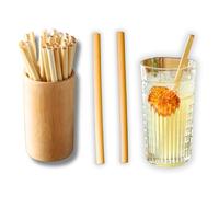 Pajitas desechables sostenibles, 200 unidades en 20 cm de longitud y 7-10 mm de diámetro, insípido, estables y biodegradables, alternativa compostables
