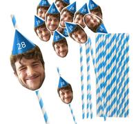 Pajitas personalizadas para la cara - Fotos divertidas para fiestas 30+