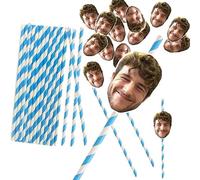 Pajitas personalizadas para la cara - Fotos divertidas para fiestas 30+