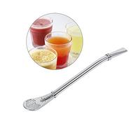 Pajitas reutilizables, Paja de Yerba Mate, Paja de filtro de acero inoxidable plata Pajita de beber reutilizable Cuchara filtrada de té de yerba mate Pajitas de bombilla