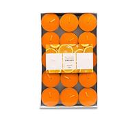 Pajoma 91026 30 Velas de té perfumadas (Aprox. 14 Horas de duración, Naranja Modern Line, Altura 1,5 cm