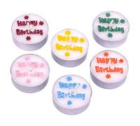 pajoma Juego de 6 velas de té de Parafin con texto en inglés "Happy Birthday"