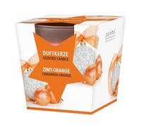 pajoma® Vela aromática, Canela Naranja - en Cristal Satinado | 120 g de Peso de Cera, Tiempo de combustión: 25 Horas, en Elegante Caja de Regalo