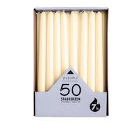 pajoma® Velas de varilla marfil - 50 unidades | Altura 25 cm, diámetro 2 cm | Tiempo de combustión aprox. 7 horas | Versátil como vela de mesa, decoración, Navidad & para eventos gastronómicos