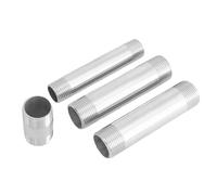 PAJPXPCD 1-1/2" BSPT Male Length 60 80 100 150 200 300mm Barrel Nipple 201 304 Stainless Pipe Fitting Connector(SS201,300MM_1-1/2")
