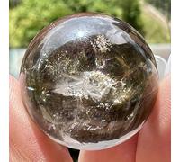 PAJPXPCD 1 bola de cristal cuarzo ahumado 7-7,5 cm, esfera marrón transparente, orbe pequeño PAJPXPCD