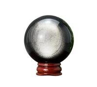 PAJPXPCD 1 bola de cristal obsidiana plateada brillante 150-200 g PAJPXPCD