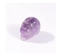 PAJPXPCD 1 figura de calavera tallada a mano de piedra natural tallada con cristales y piedras preciosas, regalo de decoración para el hogar (amatista)