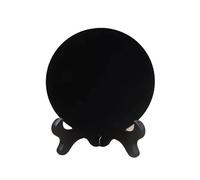 PAJPXPCD 1 pieza de disco circular obsidiana negra 15 cm, placa redonda piedra cristal PAJPXPCD