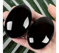 PAJPXPCD 1 pieza de obsidiana cristal elíptico, piedra equilibrio, palma pulida PAJPXPCD