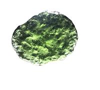 PAJPXPCD 1 pieza de piedra de moler verde checo de meteorito de forma irregular, cuentas de vidrio de impacto, piedra rugosa, hermoso cristal, 9-10g, Ágata