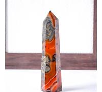 PAJPXPCD 1 pieza de torre geoda ágata roja y negra 16-20 cm, decoración del hogar, colección piedras cristal PAJPXPCD