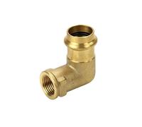PAJPXPCD 15-22mm 4inch Brass Copper Female Thread Elbow Repair Connector Pipe Fitting Single-clamp Compression(Silver)