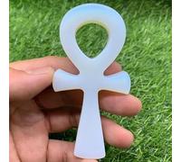 PAJPXPCD 1pc 80-90mm Hand Carved Crystal Opalite Egyptian Keys of Life Cross Pendant Necklace for Gifts Decoration PAJPXPCD