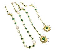 PAJPXPCD 60'' Long Necklace Shaped Agate Quartz Pendant