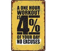 PAJPXPCD A One Hour Workout is 4 of Your Day No Excuses Metal Sign 8 X 12 in