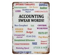 PAJPXPCD Accounting Office Decor Vintage Metal Tin Sign Retro Professional Theme Wall-Art For Man Cave 8 X 12 Inch
