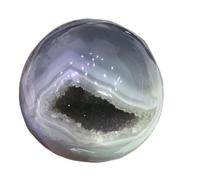 PAJPXPCD Agujero de cristal natural mágico natural, esfera de ágata transparente, agujero de bloqueo de piedra de cristal, decoración desmagnetizante para oficina, 6-6.5cm, Agate