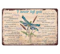 PAJPXPCD Antique Finish Dragonfly Metal Tin Sign Memorial Wall-Art Vintage Sympathy Quote Home Decor 8 X 12 Inch