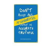 PAJPXPCD Be Responsible Online Metal Sign Truth Accuracy Awareness Decor Aluminum Tin Plaque for Classroom Office Library Tech Promoting Digital Citizenship 8 X 12 inch
