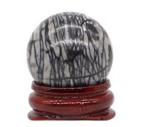 PAJPXPCD Bola de cristal de piedra mixta natural, esfera de cuarzo natural, masaje de manos, bola de cristal Feng Shui, accesorio de decoración del hogar, 30 mm, talla única, Agate