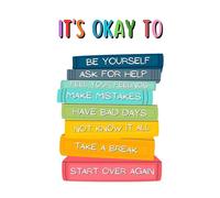 PAJPXPCD Book Lover Mental Health Poster It Is Ok To Affirmations Wall-Art for Counselor Office Classroom School(Unframed,08x12inch(20x30cm))