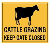 PAJPXPCD Cattle Grazing Keep Gate Closed Farm Metal Tin Sign 12x8 Inch