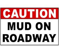 PAJPXPCD Caution Mud On Roadway Metal Tin Sign Vintage 8 X 12 in