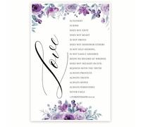 PAJPXPCD Christian Home Decor Love Is Poster 1 Corinthians 13 4-8 Bible Verse Wall-Art for Living Room Bedroom Church Office(Unframed,08x12inch(20x30cm))
