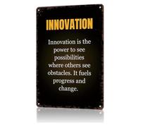 PAJPXPCD Cool Metal Sign Innovation Motivational Definition Antique Tin Art For Den Library Closet Camper RV Trailer 8 X 12 inch