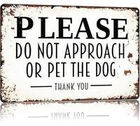 PAJPXPCD Do Not Pet The Dog Sign Vintage Funny Metal Yard for Fence Gate Front Porch 8 X 12 in