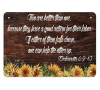 PAJPXPCD Ecclesiastes 4 9 10 Two Are Better Than One Because They Have A For Their Labor Metal Tin Sign Wall-Art For Living Room 8 X 12 inch