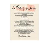 PAJPXPCD Feminine Motivational Poster - She is Powerful Quote Wall-Art Print for Office Decor, Classroom Inspiration, Home Studio - Gift for Graduation, Encouragement(Framed,08x12inch(20x30cm))