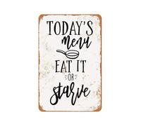 PAJPXPCD Funny Food Rule Metal Sign 12x8 Inch