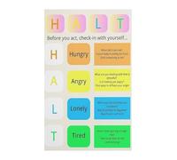 PAJPXPCD HALT Method Poster Hungry Angry Lonely Tired Self Care Guide Emotional Awareness Check Mental Wellness Mindfulness Aid Office Decor Wall-Art(Framed,12x18inch(30x45cm))