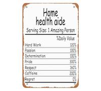 PAJPXPCD Home Health Aide Superhero Funny Metal Sign Retro Humor Poster For Office Decor Staff Appreciation Gift Or Lounge 8 x 12 inch