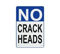 PAJPXPCD Humorous No Crackheads Warning Metal Tin Sign Private Land Notice Vintage Wall-Art for Home Garage Workshop Outdoor 8 X 12 inch