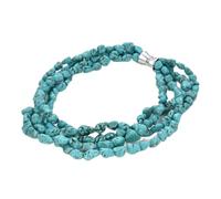 PAJPXPCD Joyería 20 "4 hebras de forma libre turquesas azules collar de cuentas de pepita for mujer