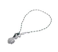PAJPXPCD Joyería blanca Keshi perla verde Cubic Zirconia pavé pez broche colgante dijes for mujeres niñas