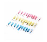 PAJPXPCD Kit de 500 conectores termorretráctiles con terminales de crimpado, manguitos de soldadura, conectores de cable termorretráctiles con aislamiento eléctrico y caja.