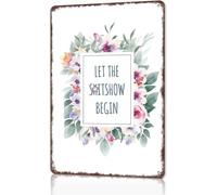 PAJPXPCD Let The Chaos Begin Humorous Aluminum Sign For Bar Or Home 8 X 12 in