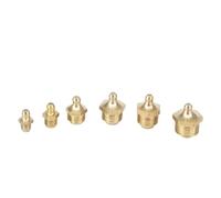 PAJPXPCD M4 M5 M6 M8 M10 M12 M14 Pitch 1.0/1.25/1.5 Metric Male Thread Taper Straight Brass Grease Zerk Nipple Fitting For Oil Grease (M16x1 (2 Pieces))
