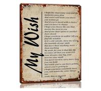 PAJPXPCD My Wish Inspirational Lyrics Metal Sign Rustic Wall-Art Song Quote Decor for Living Room Bedroom Hallway 8 X 12 inch
