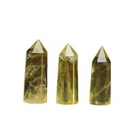 PAJPXPCD Natural Magic - Columna de cristal de citrino natural de una sola punta para decoración del hogar, piedra de cristal amarillo, 1 unidad, 20pcs, Agate