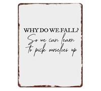 PAJPXPCD Never Give Up Metal Sign Fall Down Rise Inspiring Typography For Athlete Coach Locker Room Wall 8 X 12 inch
