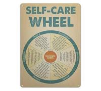 PAJPXPCD Office Decor Vintage Metal Tin Sign Mental Wellness Theme Retro Wall-Art Mindfulness Poster 8 X 12 Inch